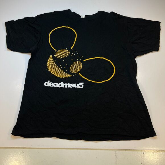 DEADMAU5 2010 EMI CONCERT TOUR PROMO SHIRT Sz Mens L Techno House EDM DJ - Picture 2 of 3